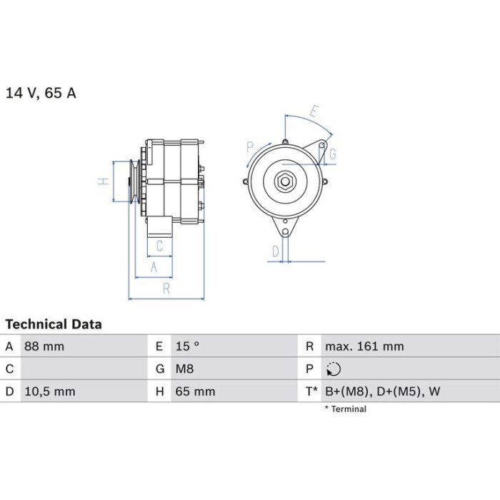 Bosch Lichtmaschine 0 986 038 080 Bosch Lichtmaschine 0 986 038 080