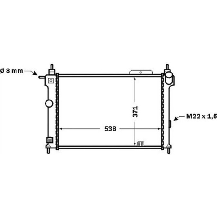 MAHLE Motorkühler / Wasserkühler CR 1493 000S, Schaltgetriebe, ohne Klimaanlage, Netz 535 x 367 x 23 mm – u. a. für Opel Astra F Caravan (T92), Opel Astra F CC (T92), Opel Astra F Stufenheck (T92) – OE Nummer 1300111 - l MAHLE Motorkühler / Wasserkühler CR 1493 000S, Schaltgetriebe, ohne Klimaanlage, Netz 535 x 367 x 23 mm – u. a. für Opel Astra F Caravan (T92), Opel Astra F CC (T92), Opel Astra F Stufenheck (T92) – OE Nummer 1300111 - l