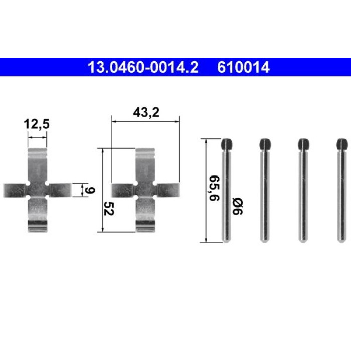 ATE Zubehörsatz Bremsbeläge 13.0460-0014.2 ATE Zubehörsatz Bremsbeläge 13.0460-0014.2