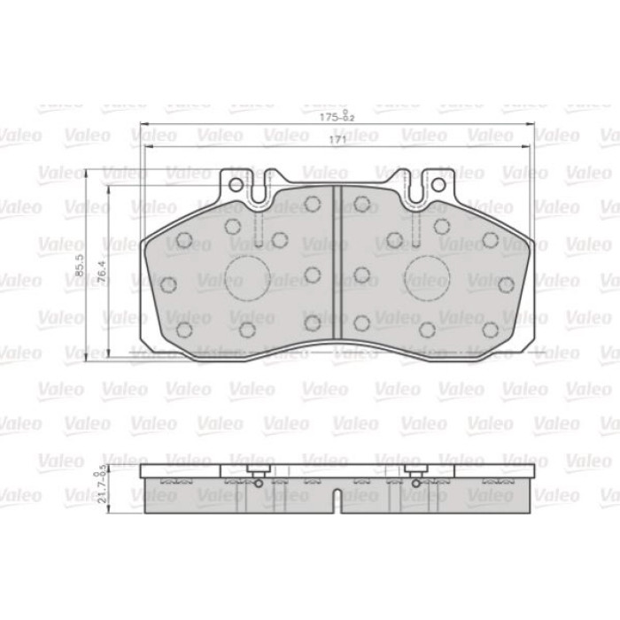Valeo Bremsbelagsatz 872835 Valeo Bremsbelagsatz 872835