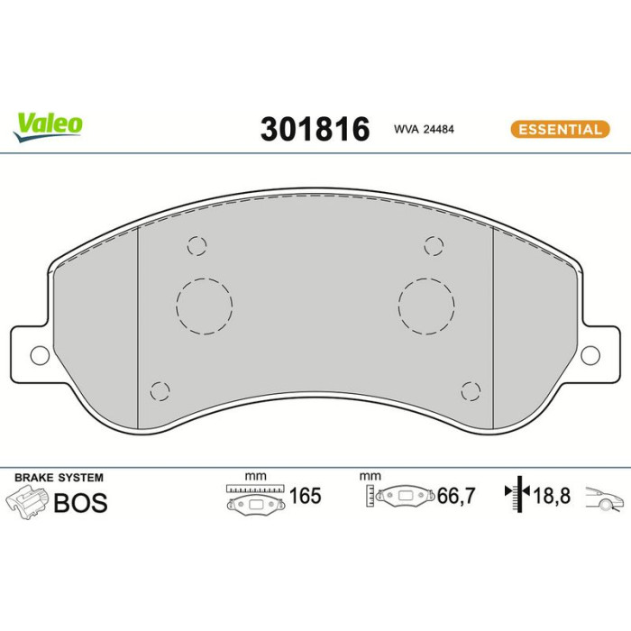 Valeo Bremsbelagsatz 301816