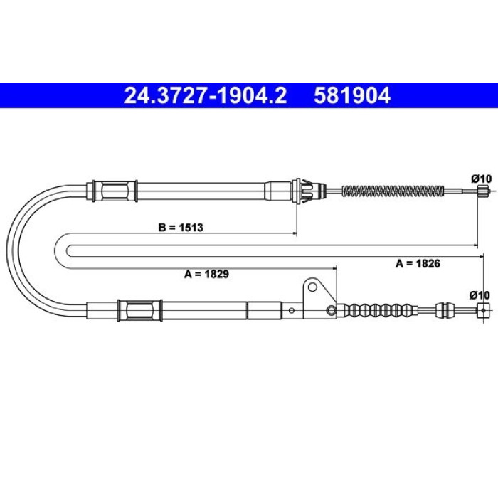 ATE Handbremsseil 24.3727-1904.2 ATE Handbremsseil 24.3727-1904.2