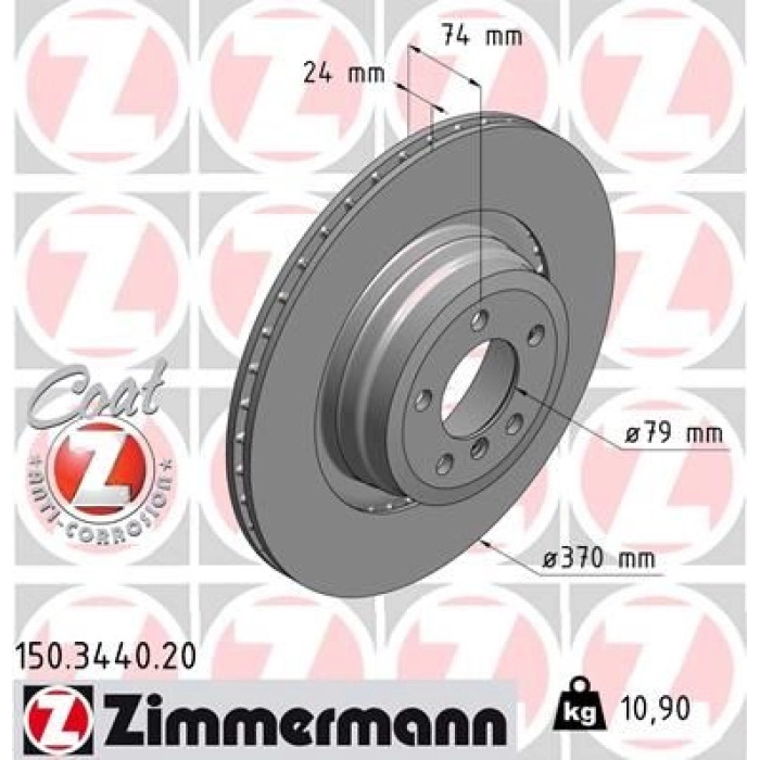 Zimmermann Bremsscheibe Hinterachse 150.3440.20 Zimmermann Bremsscheibe Hinterachse 150.3440.20