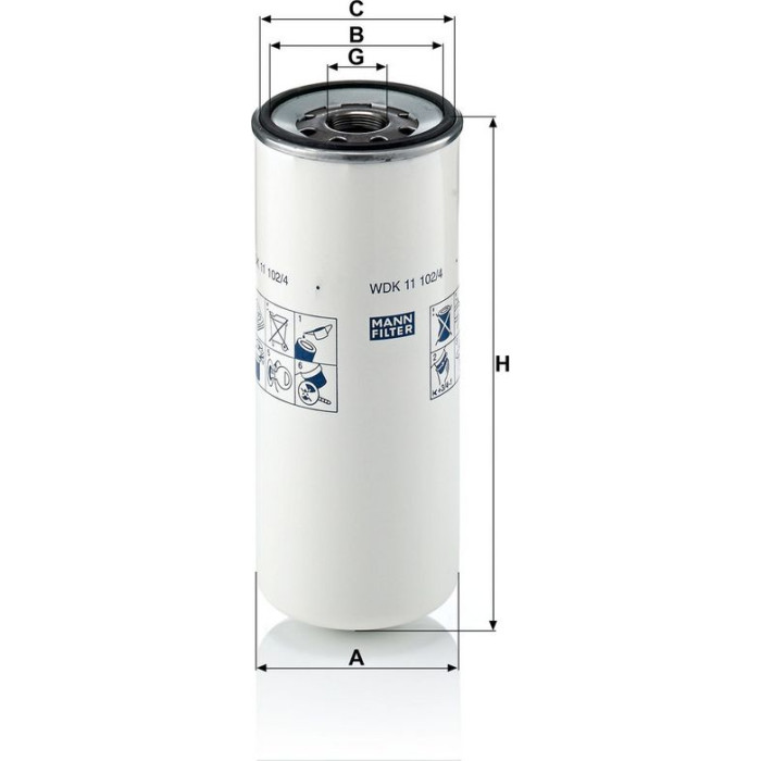 MANN-FILTER Kraftstofffilter LKW WDK 11 102/4