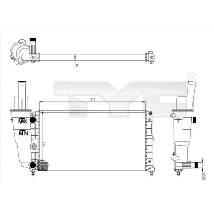 TYC Motorkühler 709-0007