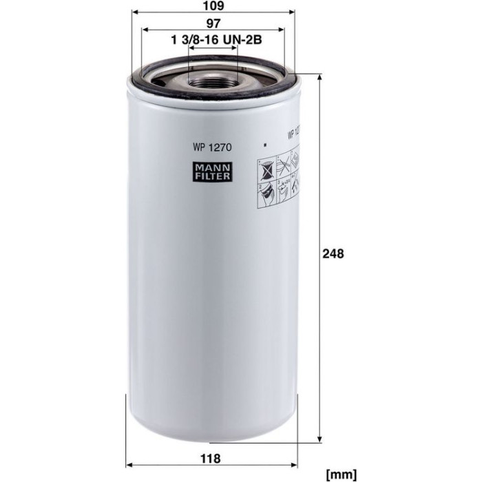 MANN-FILTER Ölfilter LKW WP 1270 MANN-FILTER Ölfilter LKW WP 1270