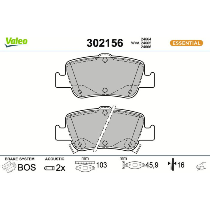 Valeo Bremsbelagsatz 302156