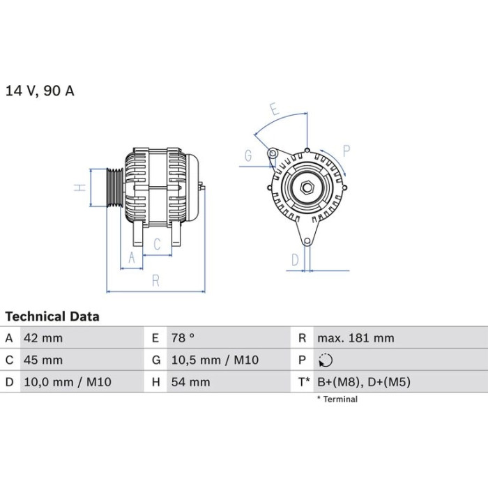 Bosch Lichtmaschine 0 986 042 091 Bosch Lichtmaschine 0 986 042 091