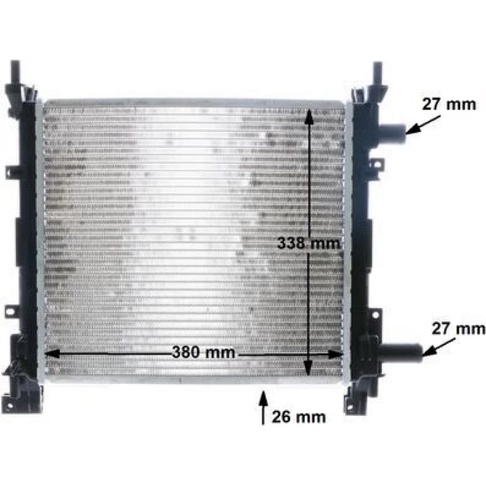 CR 382 000S MAHLE Motorkühler / Wasserkühler CR 382 000S, Schaltgetriebe, ohne Klimaanlage, Netz 380 x 365 x 24 mm – u. a. für Ford Ka (RB_) – OE Nummer 1025532 - l CR 382 000S MAHLE Motorkühler / Wasserkühler CR 382 000S, Schaltgetriebe, ohne Klimaanlage, Netz 380 x 365 x 24 mm – u. a. für Ford Ka (RB_) – OE Nummer 1025532 - l