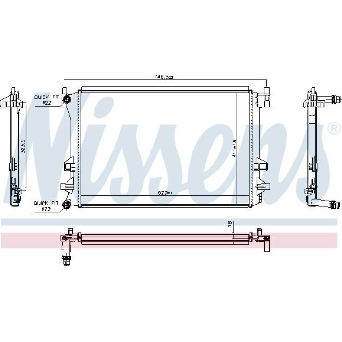 Nissens Wasserkühler PKW 606910 Nissens Wasserkühler PKW 606910