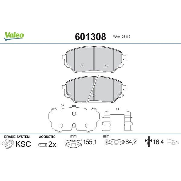Valeo Bremsbelagsatz 601308