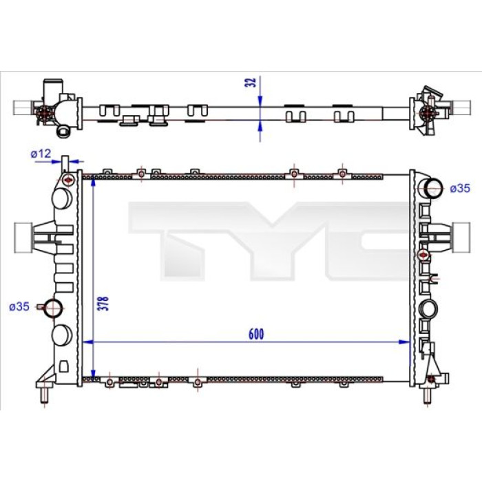 TYC Motorkühler 725-0041-R TYC Motorkühler 725-0041-R