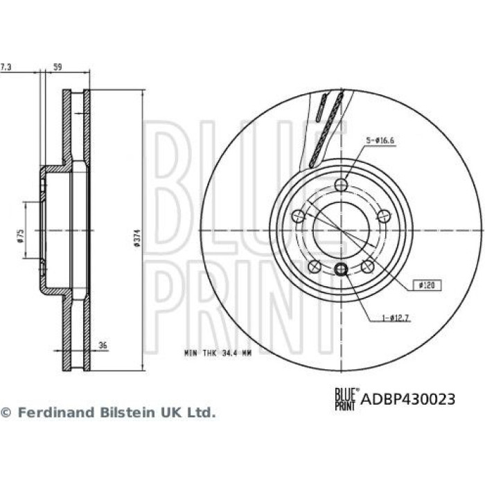 BluePrint BLUE PRINT Bremsscheibe ADBP430023 BluePrint BLUE PRINT Bremsscheibe ADBP430023
