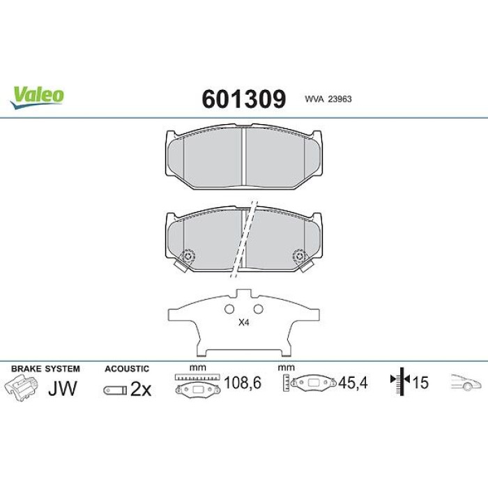 Valeo Bremsbelagsatz 601309 Valeo Bremsbelagsatz 601309