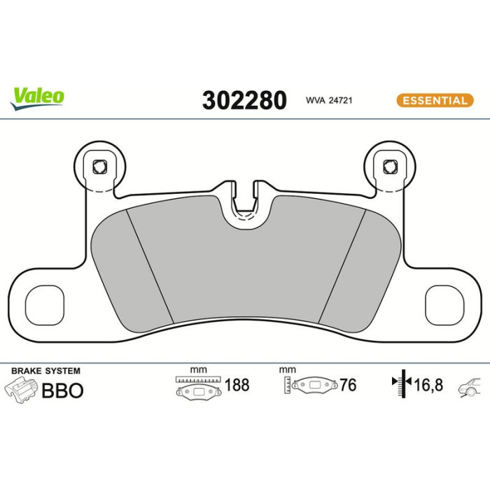Valeo Bremsbelagsatz 302280 Valeo Bremsbelagsatz 302280