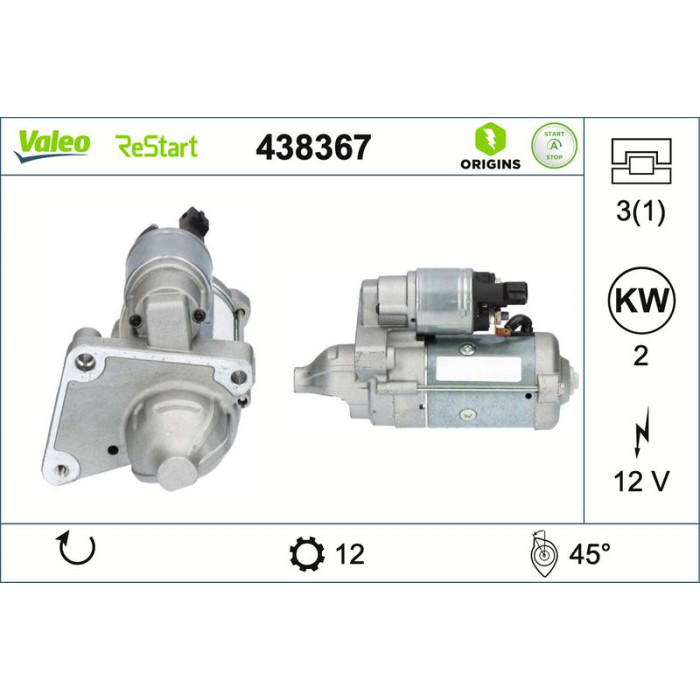 Valeo Anlasser 438367 Valeo Anlasser 438367