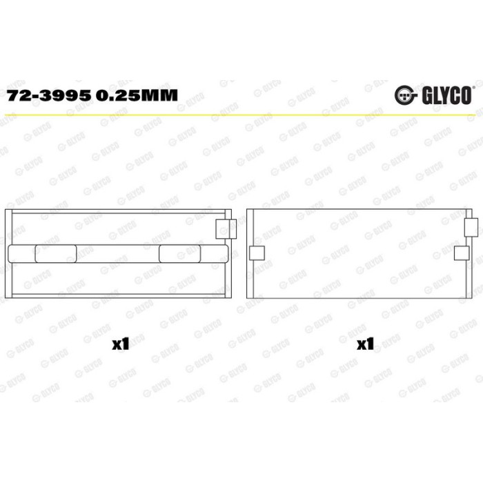 GLYCO Kurbelwellenlager 72-3995 0.25mm
