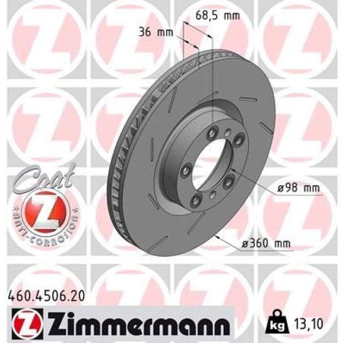 Zimmermann Bremsscheibe Vorderachse links 460.4506.20 Zimmermann Bremsscheibe Vorderachse links 460.4506.20