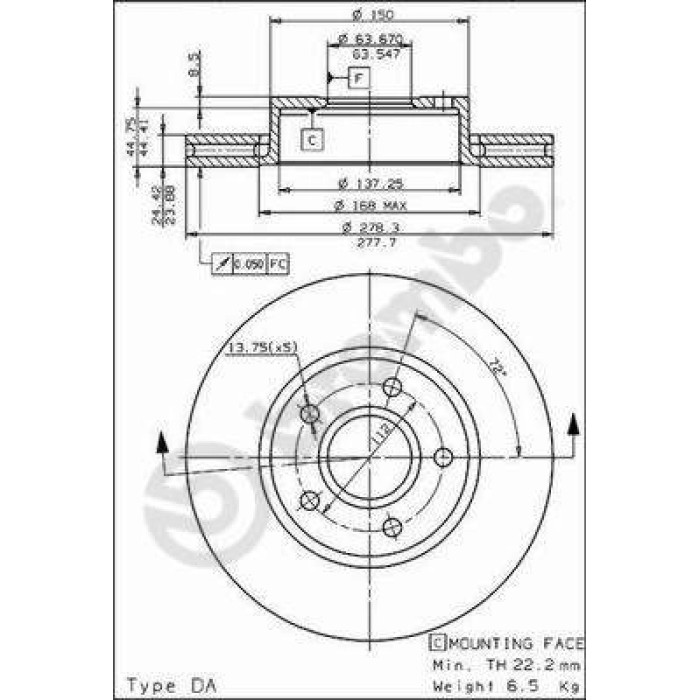 Brembo Bremsscheibe 09.5795.10 Brembo Bremsscheibe 09.5795.10
