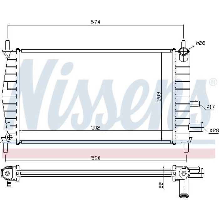 Nissens Wasserkühler PKW 62085A Nissens Wasserkühler PKW 62085A