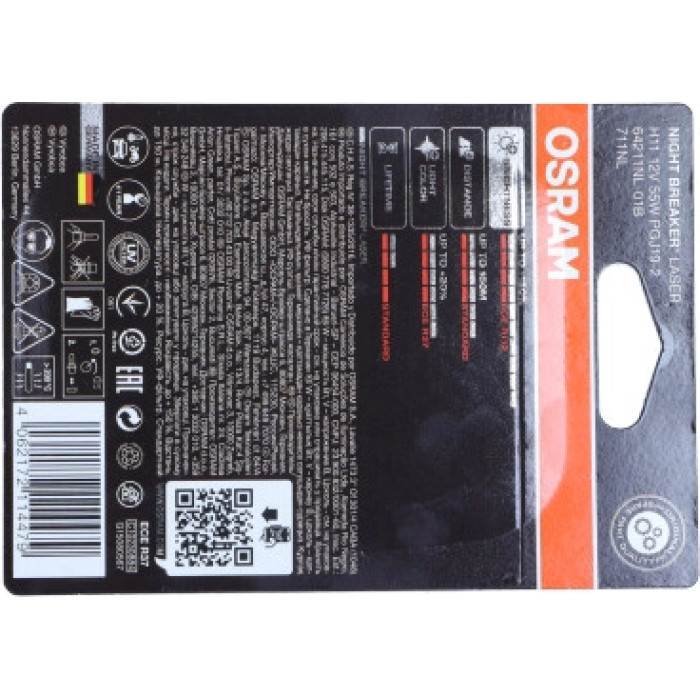 64211NL-01B OSRAM Night Breaker Laser H11 Halogenlampe 12 V 55 W PGJ19-2 - 1 Stück - 64211NL-01B 64211NL-01B OSRAM Night Breaker Laser H11 Halogenlampe 12 V 55 W PGJ19-2 - 1 Stück - 64211NL-01B