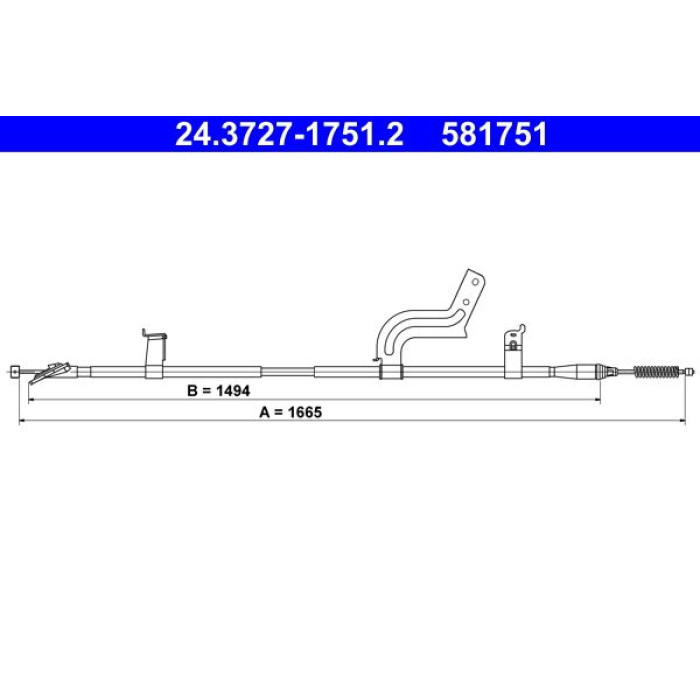 ATE Handbremsseil 24.3727-1751.2 ATE Handbremsseil 24.3727-1751.2