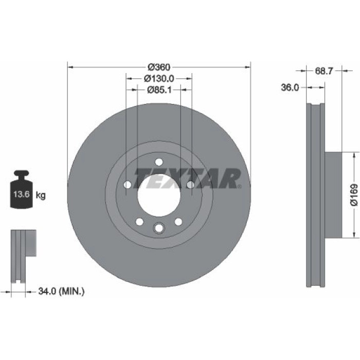 Textar Bremsscheibe 92262605 Textar Bremsscheibe 92262605