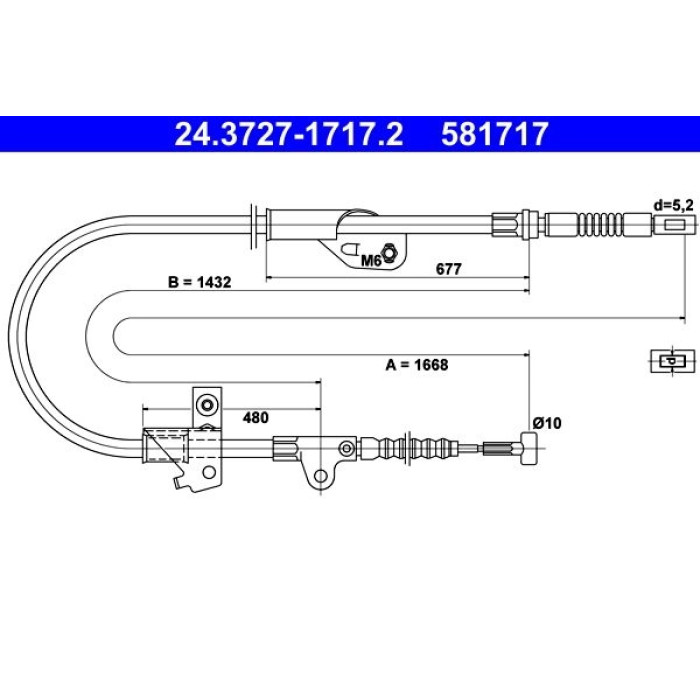 ATE Handbremsseil 24.3727-1717.2 ATE Handbremsseil 24.3727-1717.2