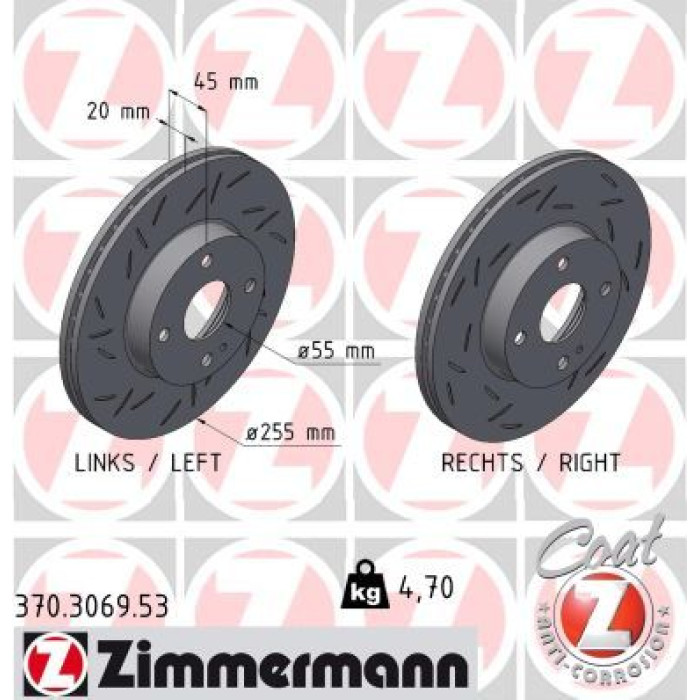 Zimmermann Bremsscheibe 370.3069.53 Zimmermann Bremsscheibe 370.3069.53