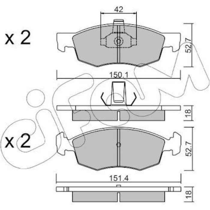 CIFAM Bremsbelagsatz, Scheibenbremse 822-274-2 CIFAM Bremsbelagsatz, Scheibenbremse 822-274-2