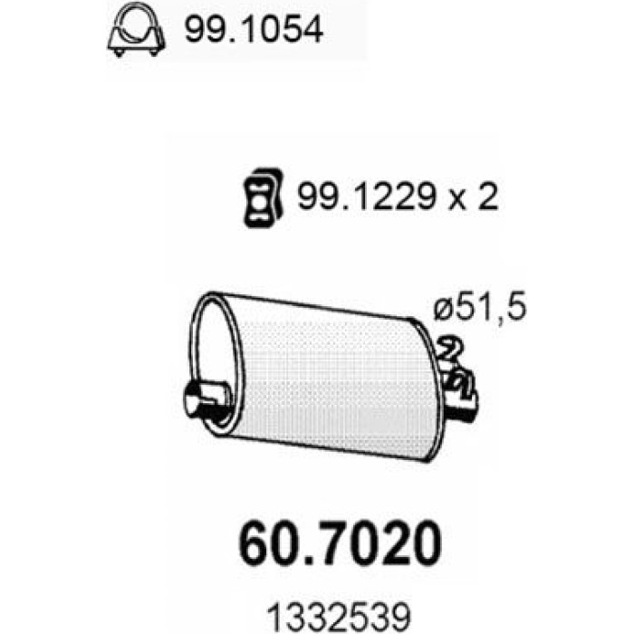 ASSO Endschalldämpfer 60.7020 ASSO Endschalldämpfer 60.7020