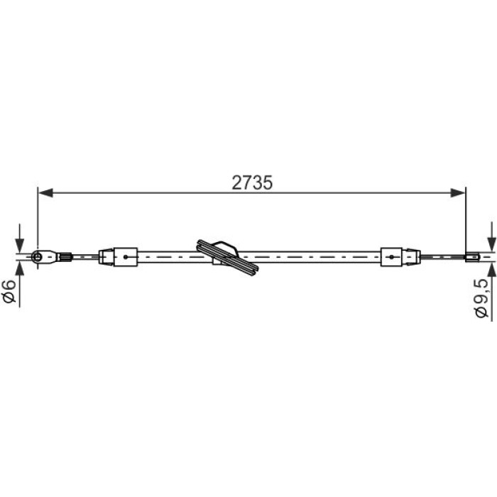 Bosch Handbremsseil 1987477845 Bosch Handbremsseil 1987477845