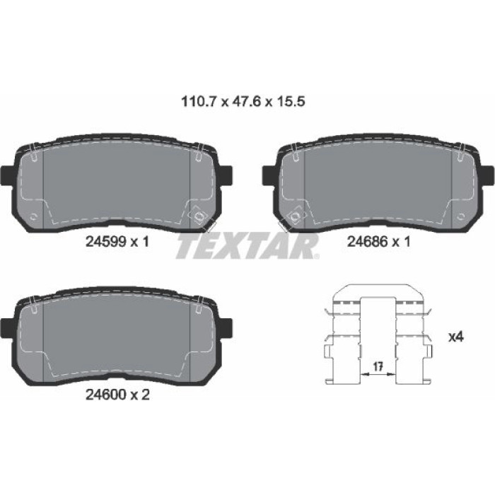Textar Bremsbelagsatz 2459901 Textar Bremsbelagsatz 2459901