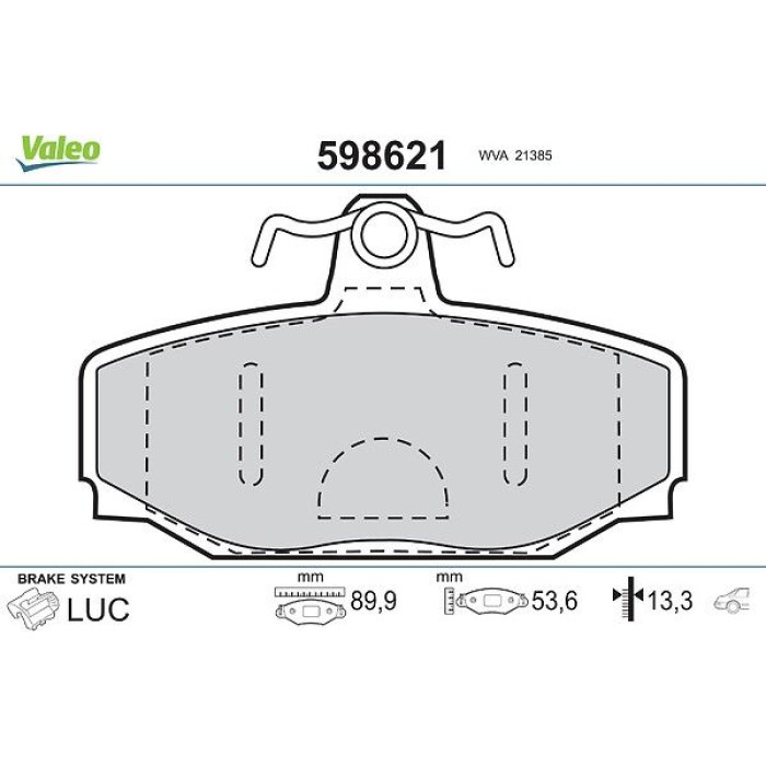 Valeo Bremsbelagsatz 598621 Valeo Bremsbelagsatz 598621