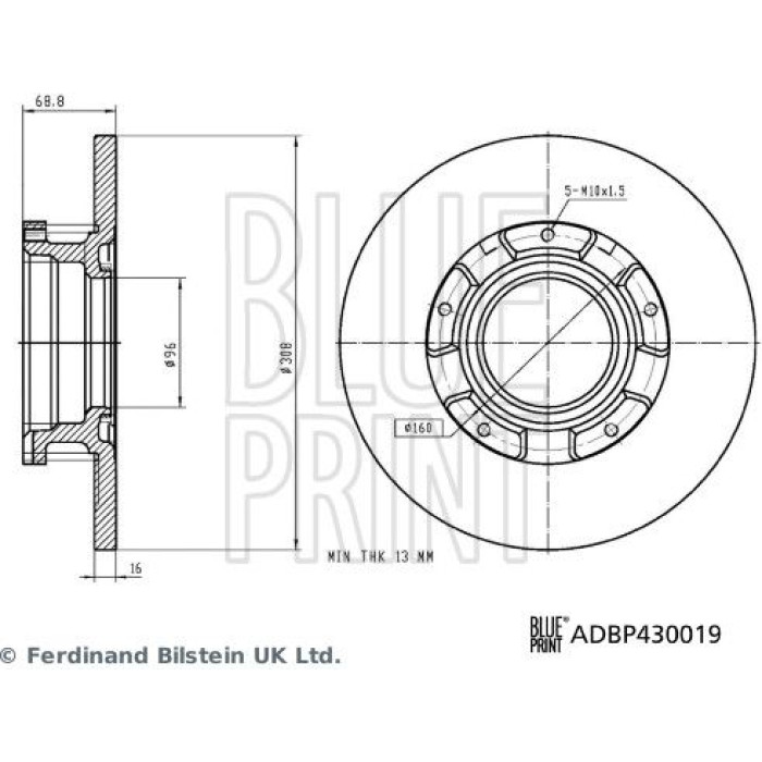 BluePrint BLUE PRINT Bremsscheibe ADBP430019 BluePrint BLUE PRINT Bremsscheibe ADBP430019