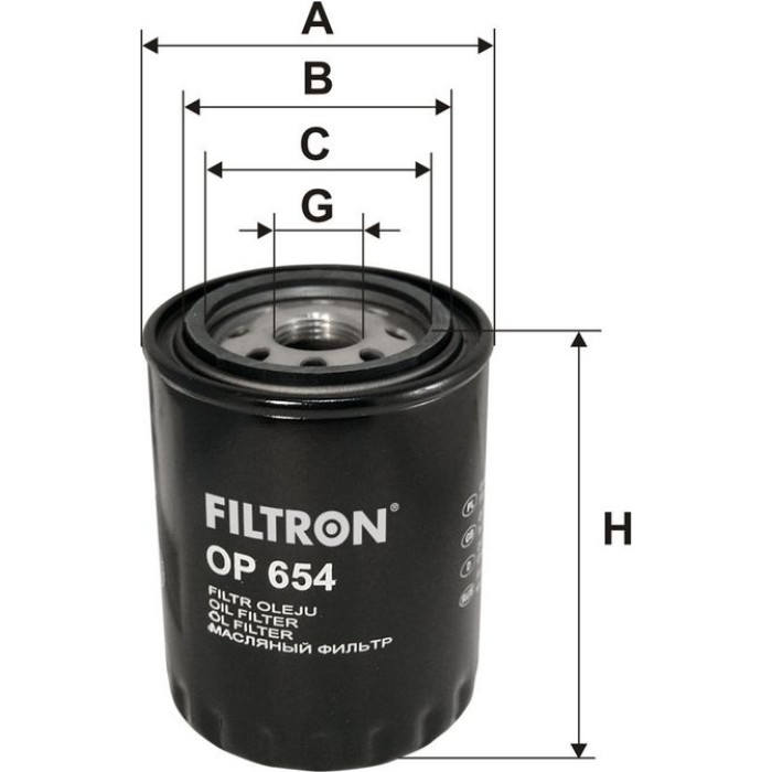 OP 654 Filtron Ölfilter OP 654 OP 654 Filtron Ölfilter OP 654