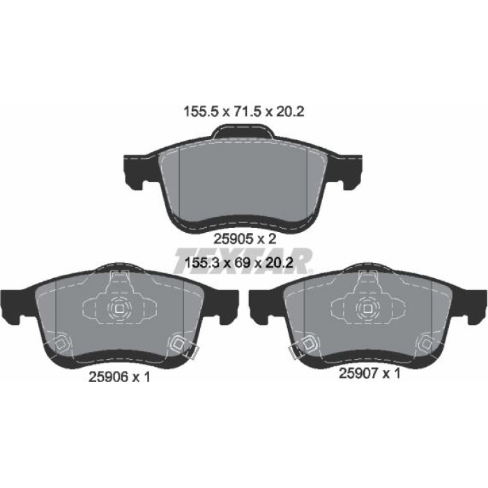 Textar Bremsbelagsatz 2590501 Textar Bremsbelagsatz 2590501