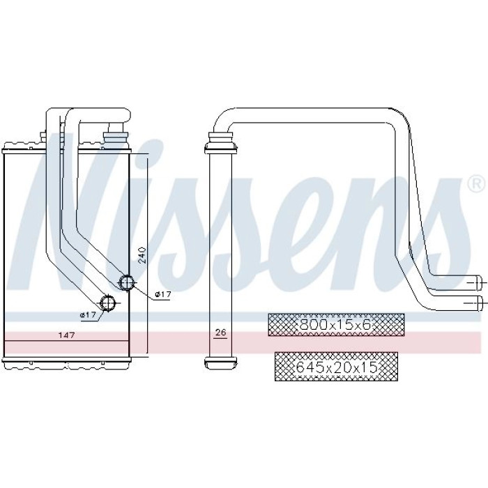 Nissens Heizungskühler PKW 72956 Nissens Heizungskühler PKW 72956