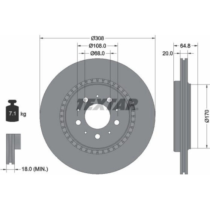 Textar Bremsscheibe 92126803 Textar Bremsscheibe 92126803