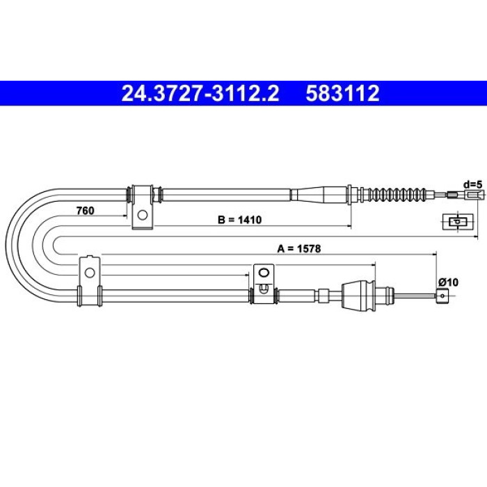 ATE Handbremsseil 24.3727-3112.2 ATE Handbremsseil 24.3727-3112.2