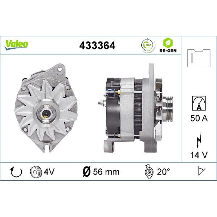 Valeo Lichtmaschine 433364 Valeo Lichtmaschine 433364