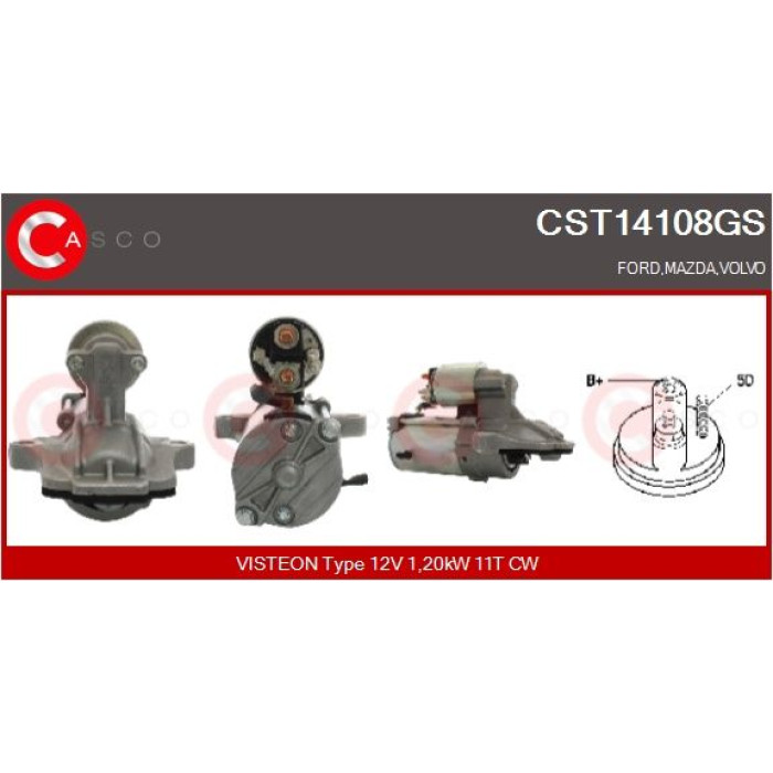 CASCO Anlasser CST14108GS CASCO Anlasser CST14108GS