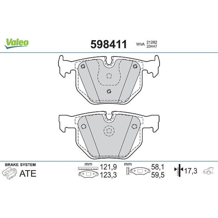 Valeo Bremsbelagsatz 598411 Valeo Bremsbelagsatz 598411