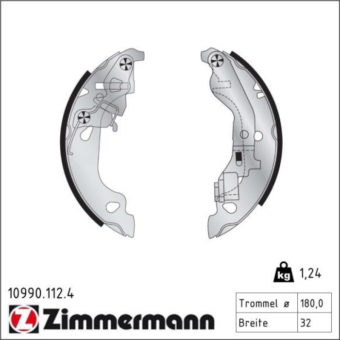ZIMMERMANN Bremsbacken 10990.112.4 ZIMMERMANN Bremsbacken 10990.112.4