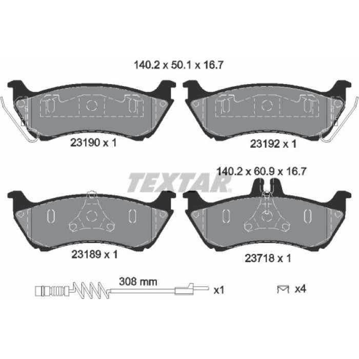 Textar Bremsbelagsatz 2319002 Textar Bremsbelagsatz 2319002