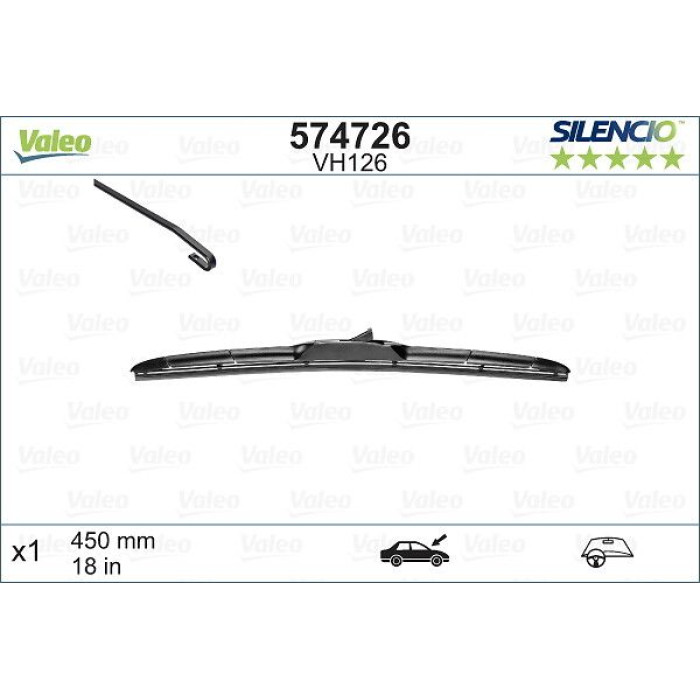 Valeo VM126 Silencio Hblade (1x) 574726 Valeo VM126 Silencio Hblade (1x) 574726