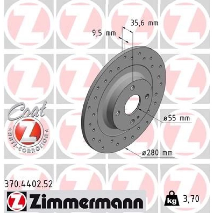 Zimmermann Bremsscheibe Hinterachse Sport 370.4402.52 Zimmermann Bremsscheibe Hinterachse Sport 370.4402.52