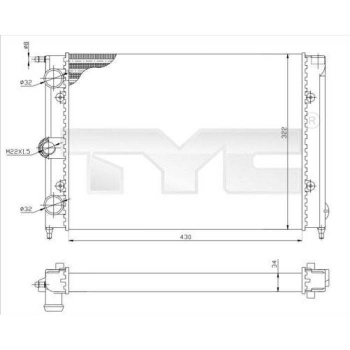 TYC Motorkühler 737-0050 TYC Motorkühler 737-0050