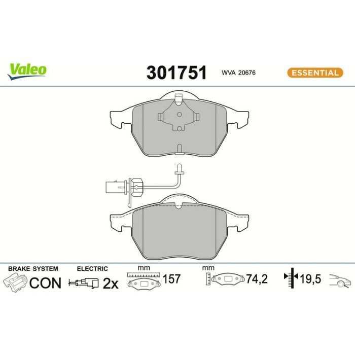 Valeo Bremsbelagsatz 301751 Valeo Bremsbelagsatz 301751