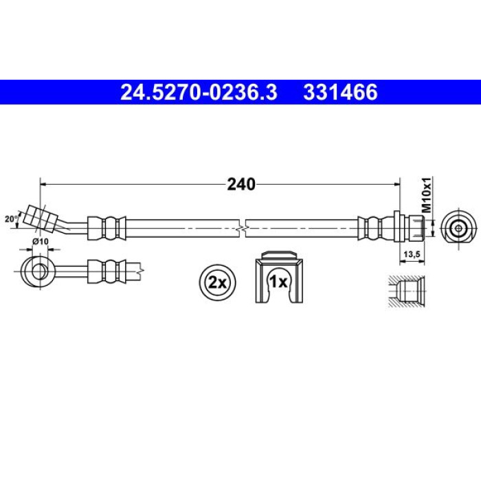ATE Bremsschlauch 24.5270-0236.3 ATE Bremsschlauch 24.5270-0236.3